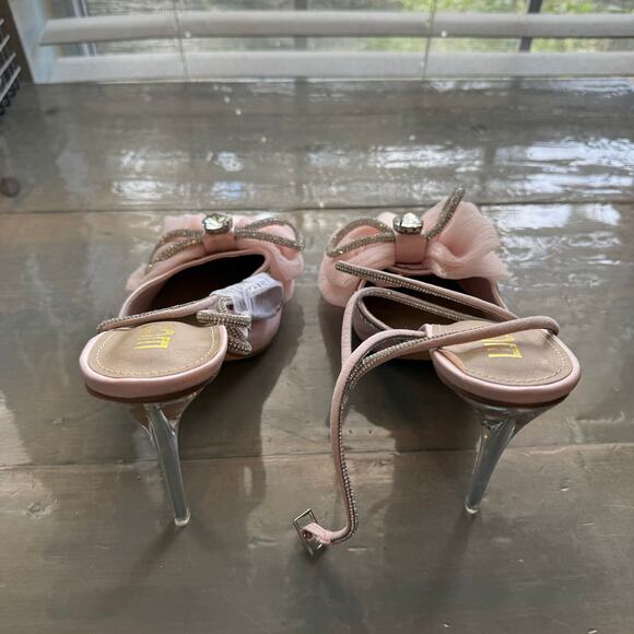 EGO Pink Chriselle Satin Bow Heels Sz 8 NIB - Picture 5 of 13